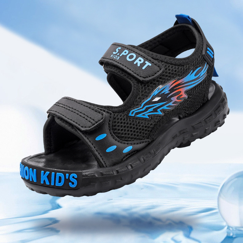 Kids Shoes Boys sandals summer 2024 new children's soft bottom non slip beach shoes for middle and large children boys open toe sports sandals_voghion.com