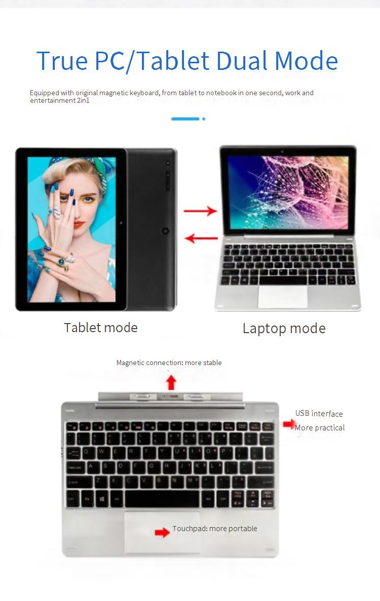 Tablettes 10,1 pouces Windows 10 portables, cours en ligne, bureau, trading boursier, deux en un, tablette, ordinateur portable_voghion.com