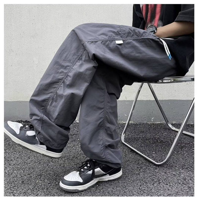 Windbreaker-Hose im amerikanischen Stil, schmal geschnittene Arbeitskleidung für Herren, Wanderhose, vielseitige, dünne High Street-Hose für den Sommer, funktionelle Freizeithose_voghion.com