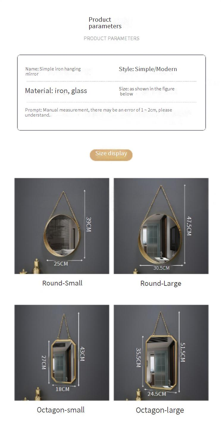 Modern Nordic Style Square Wall Mirror For Bathroom, Vanity, Dorm - Rustproof Metal Frame, Shatter-Resistant Aluminum Glass - Space-Saving Home Decor_voghion.com