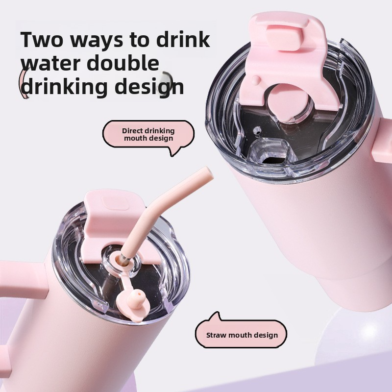 40oz Insulated Tumbler With Straw – Large Capacity Car Cup, 304 Stainless Steel Inner, Leakproof & Sweatproof, Keeps Drinks Cold/Hot For 6+ Hours_voghion.com