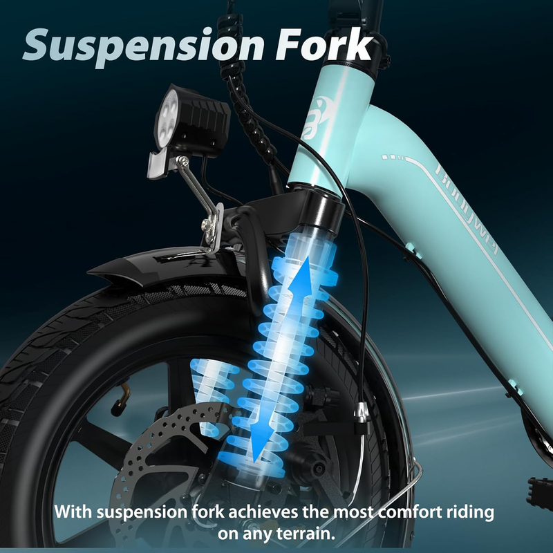 Bodywel T16 Pro 14″ Mini-Klapp-Elektrofahrrad, 250-W-Motor, 36-V-7,8-Ah-Akku, App-Unterstützung_voghion.com