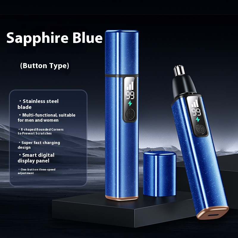 Premium Electric Nose Hair Trimmer With LED Display - Rechargeable & Waterproof - Multi-Functional Grooming Kit For Men & Women_voghion.com
