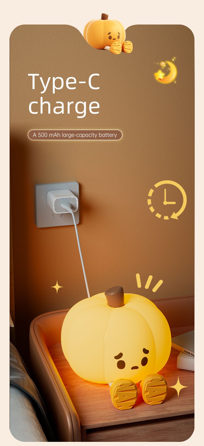 Halloween Decoration LED Rechargeable Pumpkin Lantern With Three-speed Adjustable Hanging Foot Doll Pumpkin_voghion.com