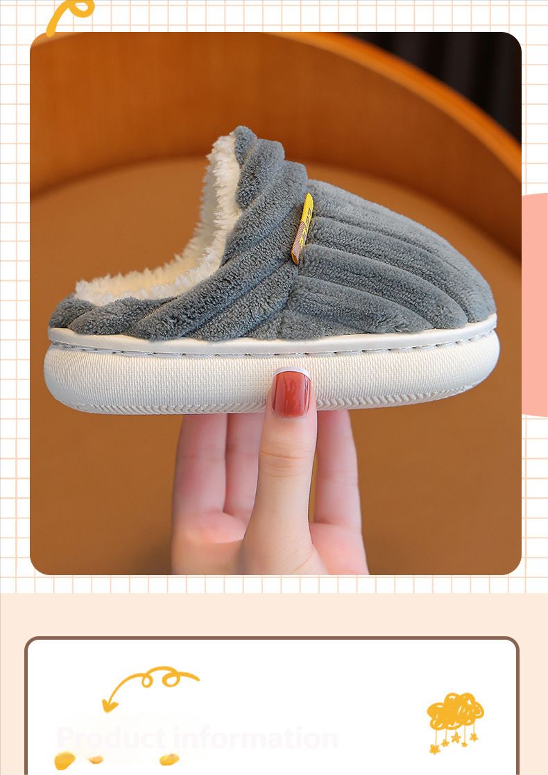Pantofole da casa in cotone con fodera in peluche per neonati e fodera extra per il calore_voghion.com