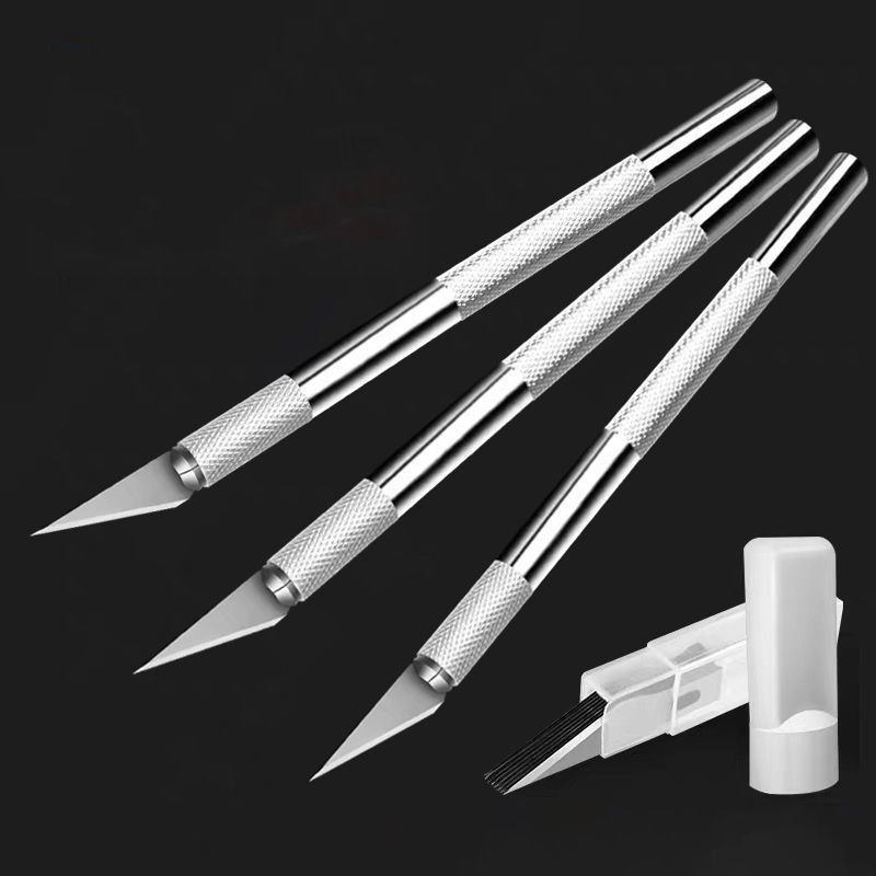 Premium Stainless Steel Utility Knife Set - Craft Knife, Paper Cutter, Wallpaper Trimmer With 10 Blades (1-Pack, 2-Pack, 3-Pack Options)_voghion.com