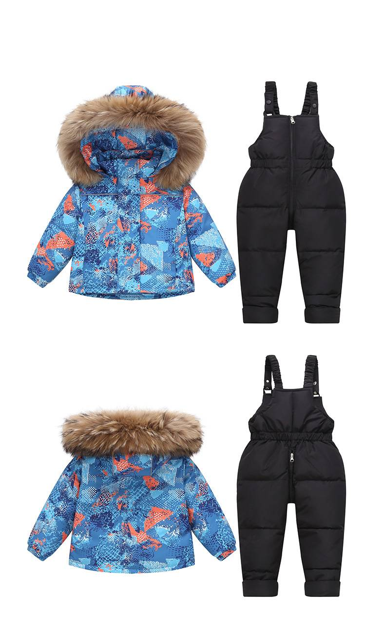 Mother & Kids Premium Kids Winter Snowsuit Set - Insulated Hooded Overalls With Detachable Straps, Soft Duck Down Filling, Warm & Stylish_voghion.com