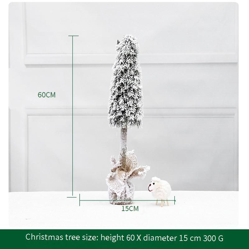 Flocked Snowfall Christmas Tree – Mini Desktop Decor With Realistic PE Snow Effect For Home & Retail Displays (Multiple Sizes & Styles)_voghion.com