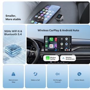 Mini Cube Wireless Carplay Adapter Wireless Android Auto Car Accessories Interconnect Box Instant Connectivity_voghion.com