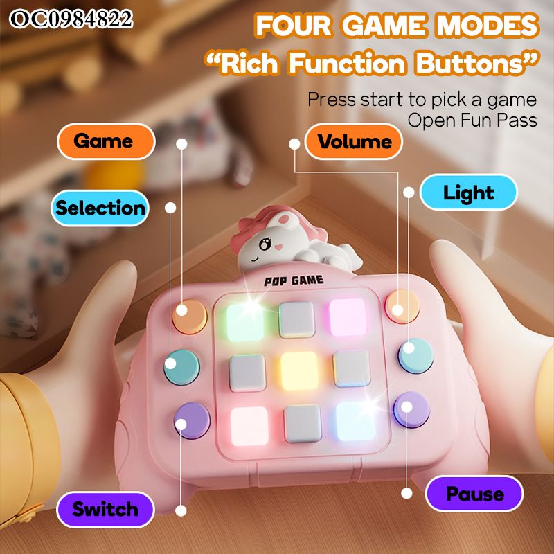 Juego de rompecabezas de burbujas con luces, consola de burbujas, juguete antiestrés portátil para niños y adultos._voghion.com