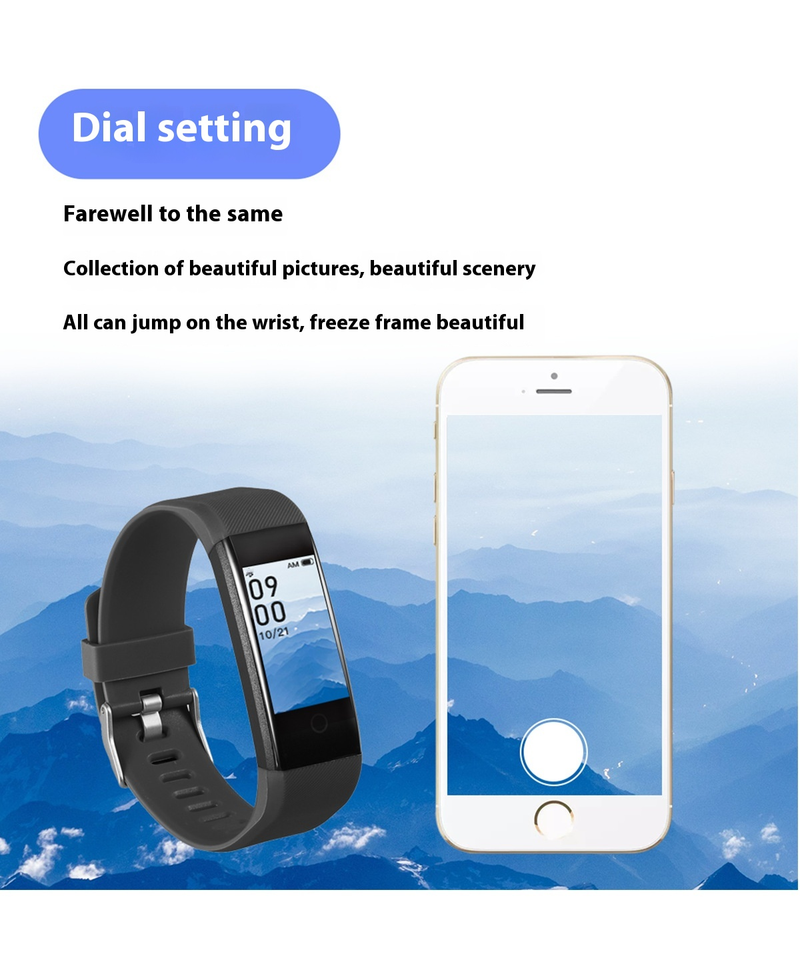 115plus Smart Bracelet Adulto Passo Sonno Ossigeno nel sangue Frequenza cardiaca Pressione sanguigna Esercizio Orologio_voghion.com