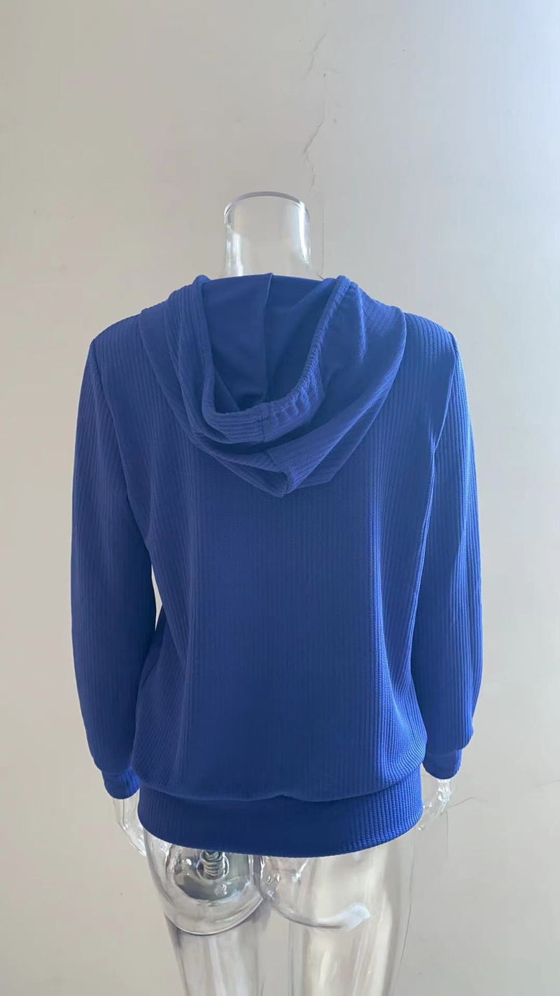 Pull en maille ajouré à col en V de style polonais, couleurs unies - Pull ample en mélange de coton respirant pour femme_voghion.com