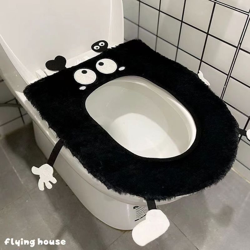 Cuscino per sedile a forma di palla di carbone con simpatico cartone animato, per tutte le stagioni, per l'inverno, per il WC, universale, per la casa, in peluche_voghion.com