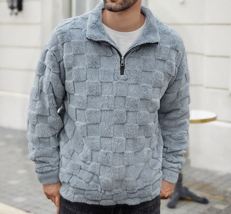 Leichtes Herren-Kapuzensweatshirt mit halbem Reißverschluss, lässiger Langarmpullover für Herbst und Winter, atmungsaktiv und bequem, schmale Passform, einfarbig_voghion.com