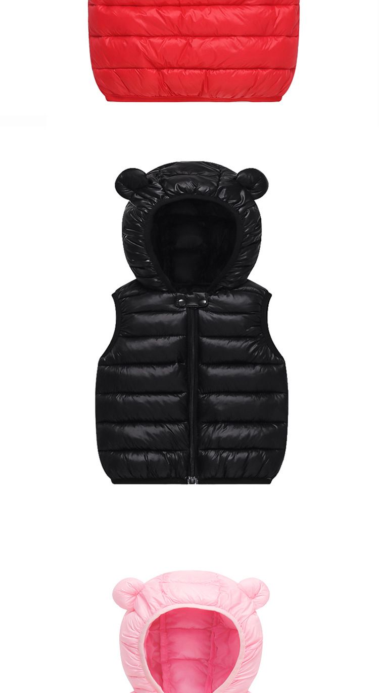 Chaleco con capucha y orejas para niños: ligero y cálido, unisex, para bebés y niñas (rojo, negro, azul marino, rosa, azul claro y naranja)._voghion.com