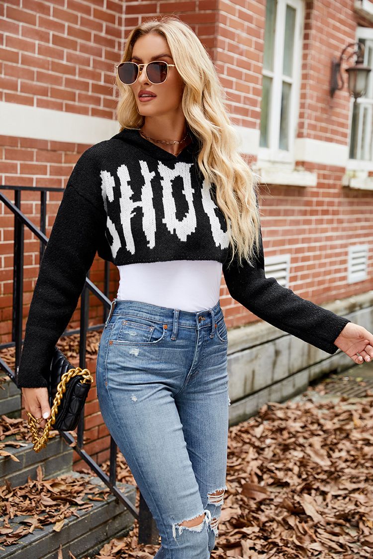 Lässiger Langarm-Strickpullover Lockerer und lässiger Damen-Rundhalspullover mit Blumenmuster und dreidimensionalem Häkelmuster_voghion.com