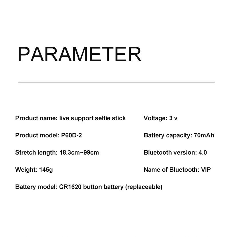 Draadloze bluetooth selfie stick opvouwbaar mini statief met dubbele invullicht sluiter afstandsbediening voor IOS Android Smartphone_voghion.com
