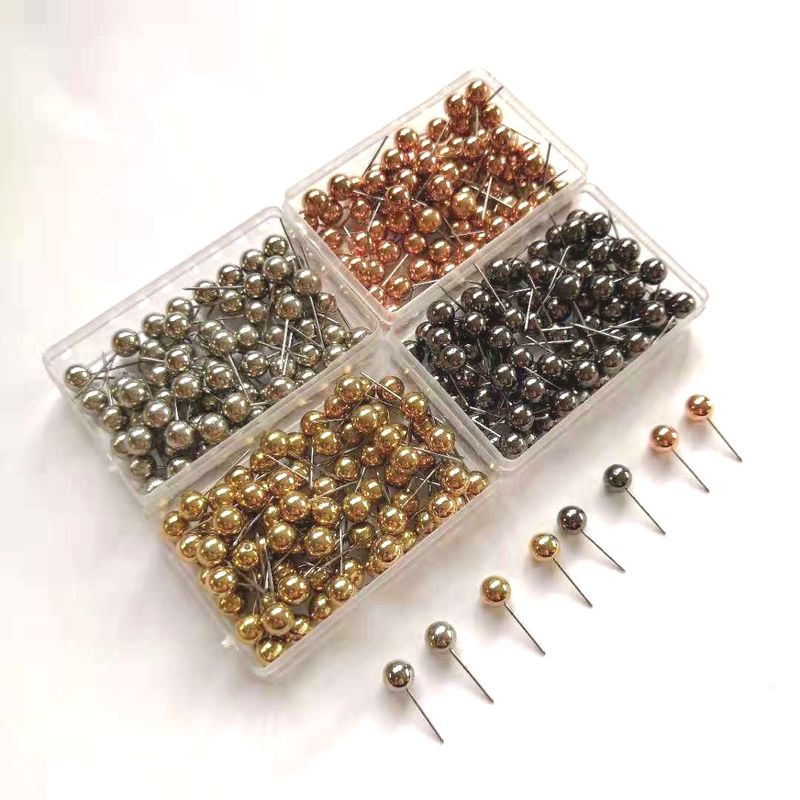 Factory direct office cork board fixed multi-color metal rose gold plastic pin ball ground pin_voghion.com