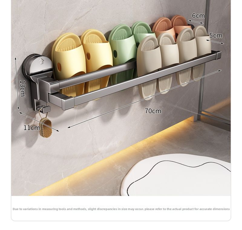 Youqin Saugnapf-Hausschuhhalter ohne Bohren, Wandmontage, Aufbewahrungsregal, WC, Badezimmer, Drainage-Organizer_voghion.com
