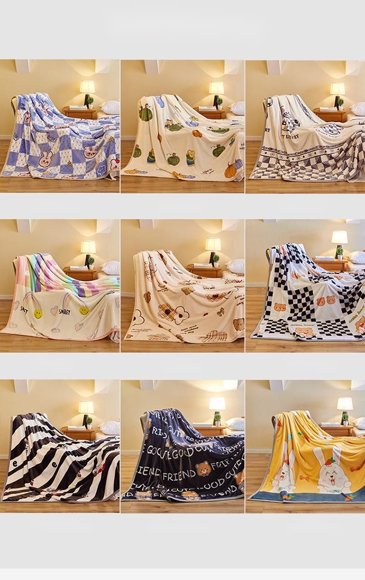 Class A Thick 2025 New Printed Autumn Winter Warm Flannel Bed Sheet Coral Fleece Pet Blanket_voghion.com