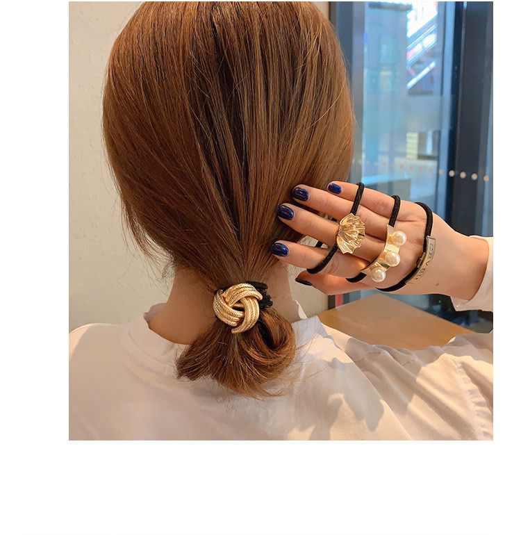 Instagram Carino e dolce piccolo cerchietto in pelle annodato a cerchio per capelli, cerchietto semplice in lega in stile foresta, maglia di perle rossa_voghion.com