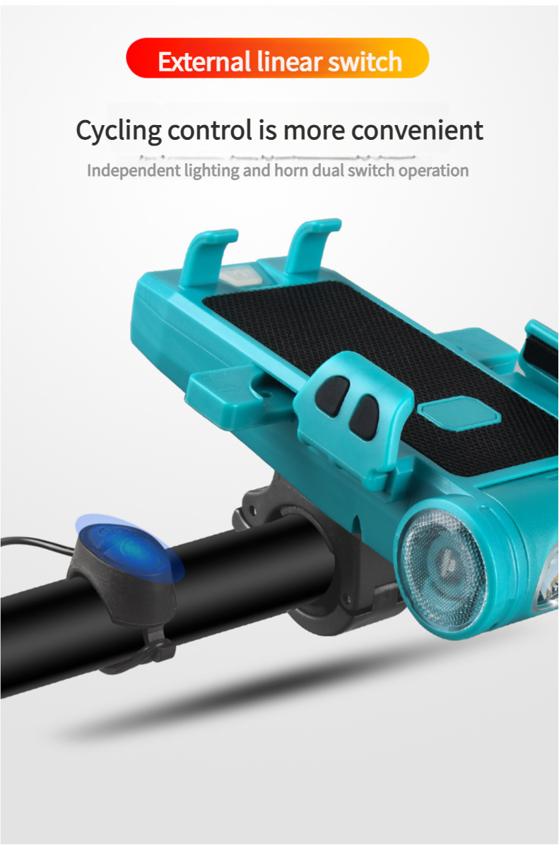 Fahrrad-Frontlicht Elektrische Hupe Ladetelefonhalter Hohe Helligkeit Taschenlampe Rennrad Mit FY-330_voghion.com