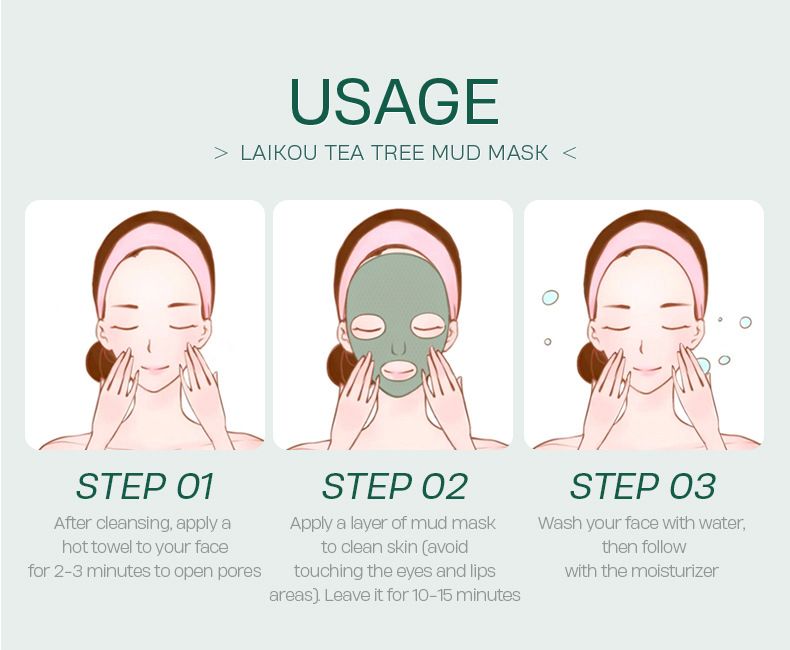 Makeup Tool Kits LAIKOU Tea Tree Mud Mask 1 Piece 5g Moisturizing Refreshing Mud Mask_voghion.com