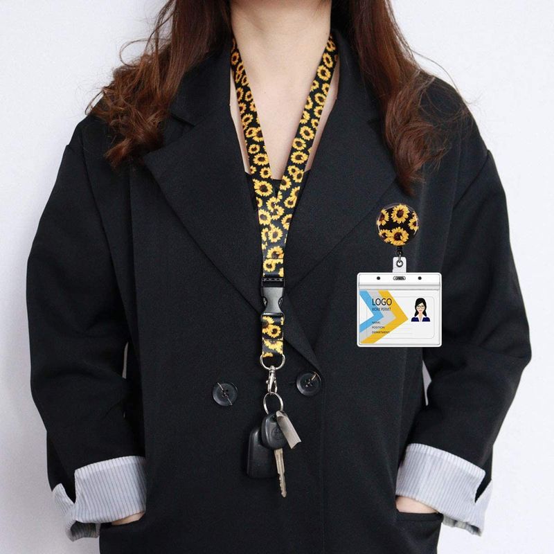Spot color printing sunflower small floral removable key hook with PVC transparent work card card set_voghion.com