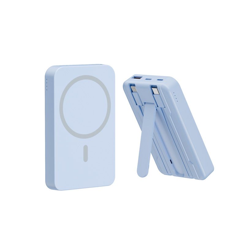 Cross-border Magnetic Wireless Power Bank 10000mAh With Built-in Cable Super Fast Charging Mini Portable Charger No Lagging_voghion.com