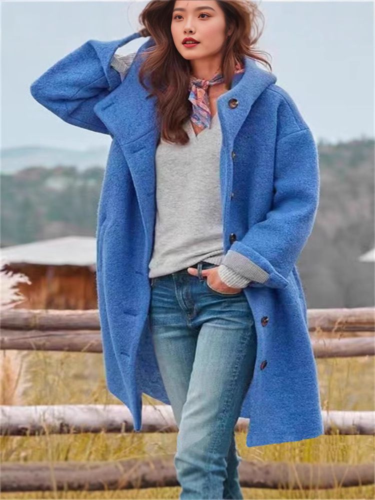 Women's Clothing Lapel Jacket Multiple Colors Optional Loose Hooded Women's Windbreaker_voghion.com
