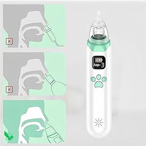 Aspiratore nasale - Eliminatore di congestione Silenzioso, facile da pulire, aspiratore nasale per bambini, ricaricabile tramite USB, adatto a bambini di diverse età_voghion.com