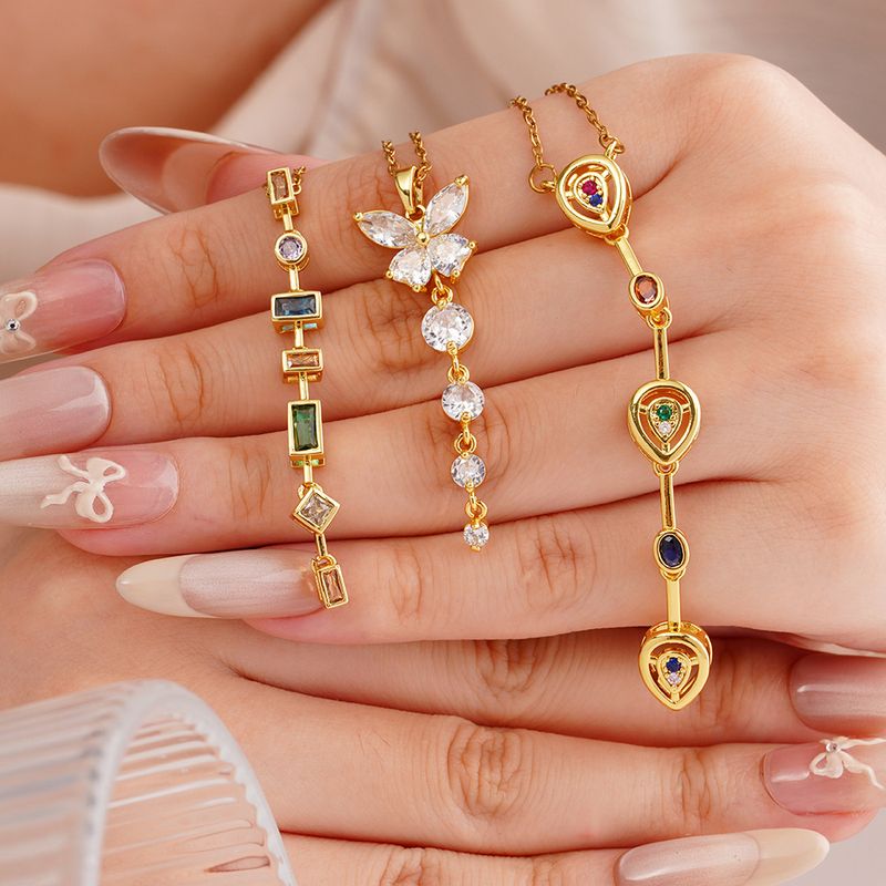 Collana per donna alla moda con ciondolo a farfalla con nappa in zircone, di lusso, di alta gamma, elegante, squisita e versatile._voghion.com