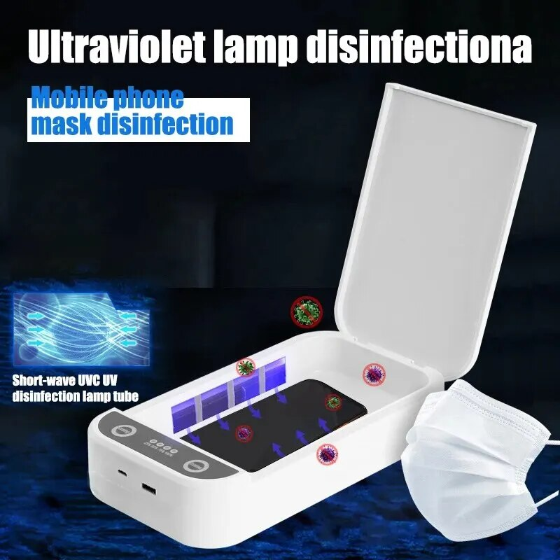 Dezinfekční box UV 10W multifunkční bezdrátová nabíječka mobilních telefonů, plně uzavřený_voghion.com