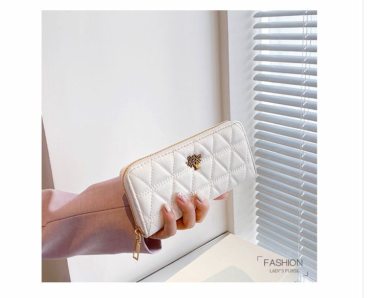 Women's Wallet & Men's Wallet Lingge Purse Ladies Long Clutch Bag Simple And Large-capacity Leisure Card Bag Tide Card Bag_voghion.com