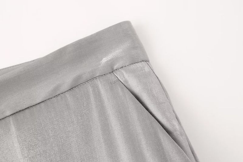 Dametøj 2024 forårsnye metal blanke casual jakkesætsbukser_voghion.com