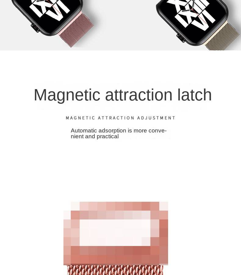 A-apple watchapple watch Milanese iwatch1-9 nesil SE paslanmaz çelik manyetik degrade renkli tokalı kayış için uygundur_voghion.com