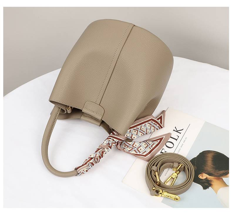 VINEY Bag 2025 Nová dámská taška Messenger Bag Špičková odnímatelná kabelka z pravé kůže Bucket Bag_voghion.com