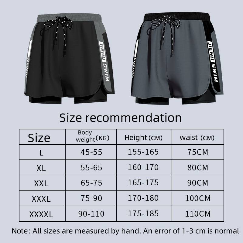 Bañador de hombre de doble capa y secado rápido, ideal para nadar sin vergüenza._voghion.com