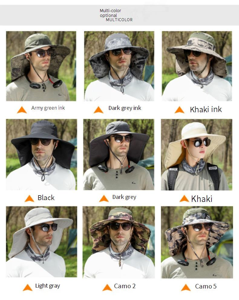 Cappello da sole unisex UPF 50+ con paranuca - Protezione UV per viaggi e pesca all'aperto in estate_voghion.com