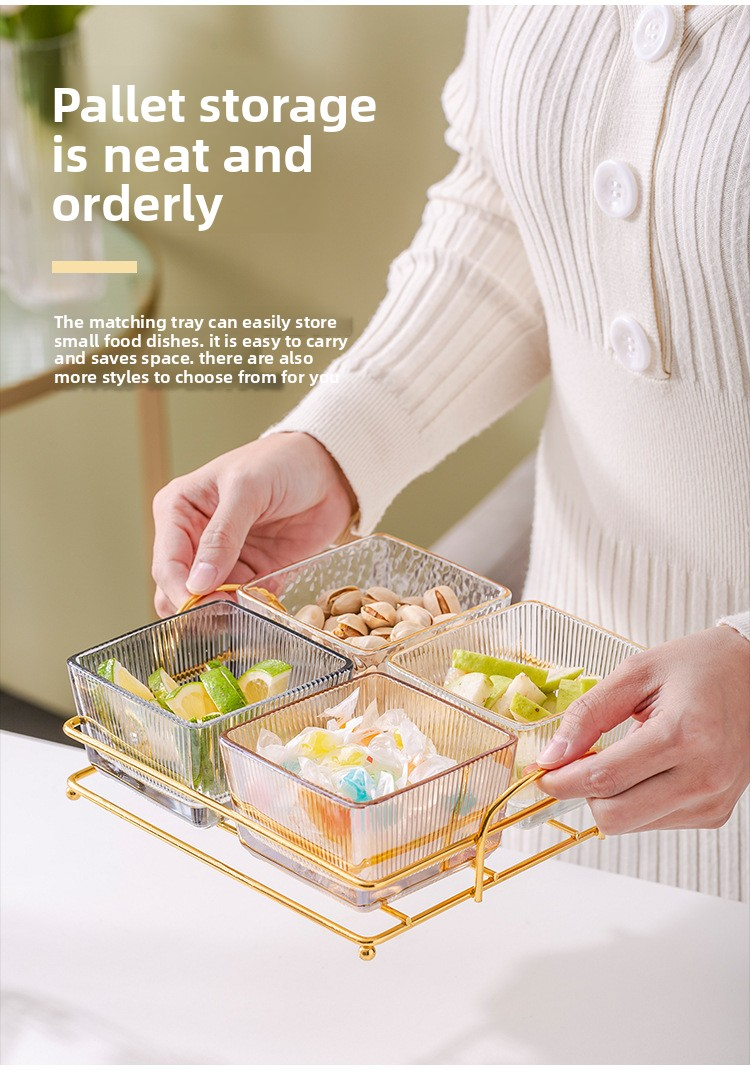Hochwertiges Serviertablett aus Acryl mit 6 Fächern – Servierplatte für Party-Snacks und Süßigkeiten für KTV und Catering (stabil, rutschfest und spülmaschinenfest)_voghion.com