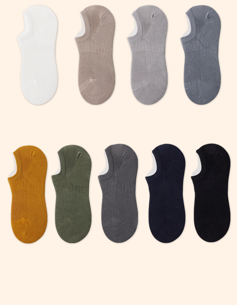 Calzini in puro cotone per uomo, calzini corti tinta unita, calzini casual da uomo, calzini in cotone, calzini da barca, deodoranti, assorbenti del sudore, primavera ed estate, invisibili_voghion.com