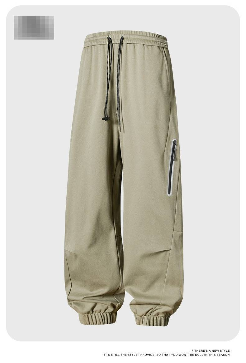 Pantalon de jogging décontracté pour homme avec poignets élastiques, coupe ample, idéal pour le sport, confortable et élégant._voghion.com