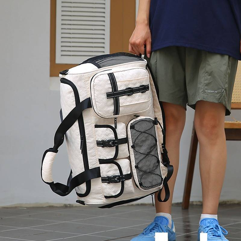 Durable Waterproof Travel Backpack With Wet-Dry Compartment, Large Capacity 36-55L Unisex Carry-On Bag For Gym, Business & Leisure_voghion.com