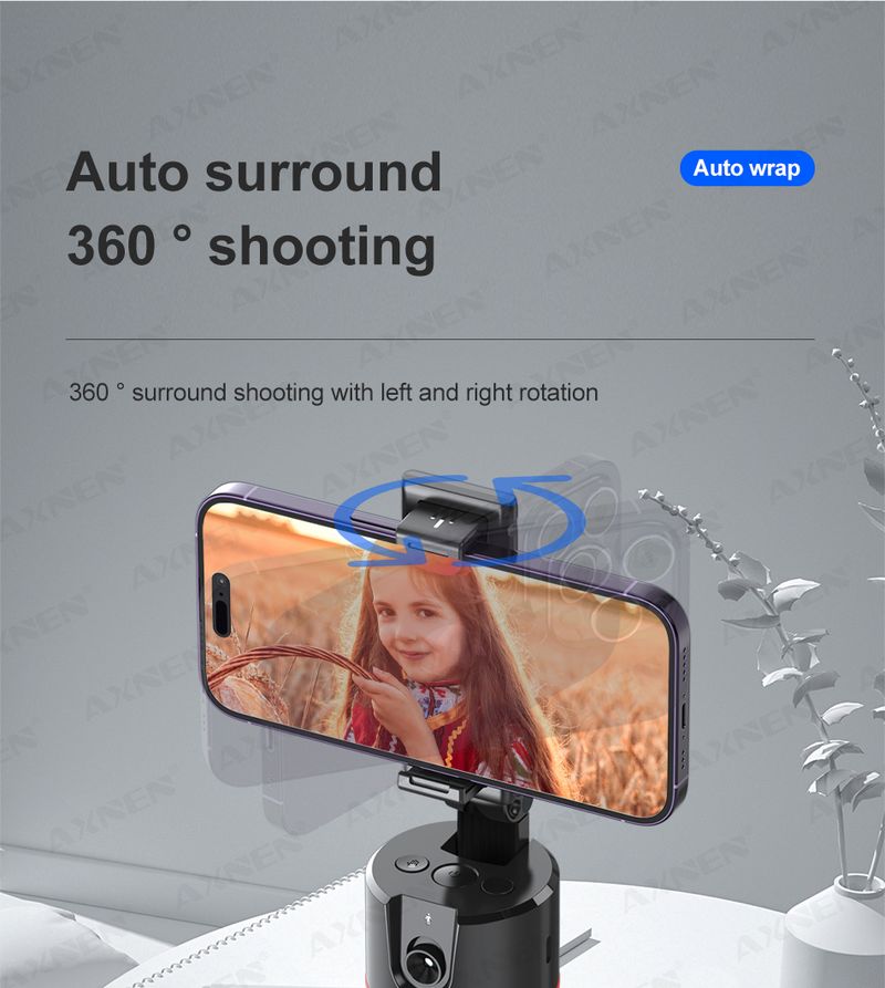 ANSEN AI Auto Following Stabilizer 360 Rotation Telefonständer P02 Desktop Tracking Gimbal mit Fernbedienung für Live-Fotografie_voghion.com