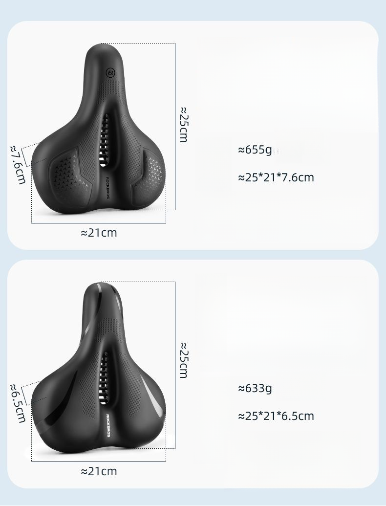 Selle confortable Rock Brothers Cushion pour VTT, absorption des chocs, siège épais, accessoires de cyclisme_voghion.com