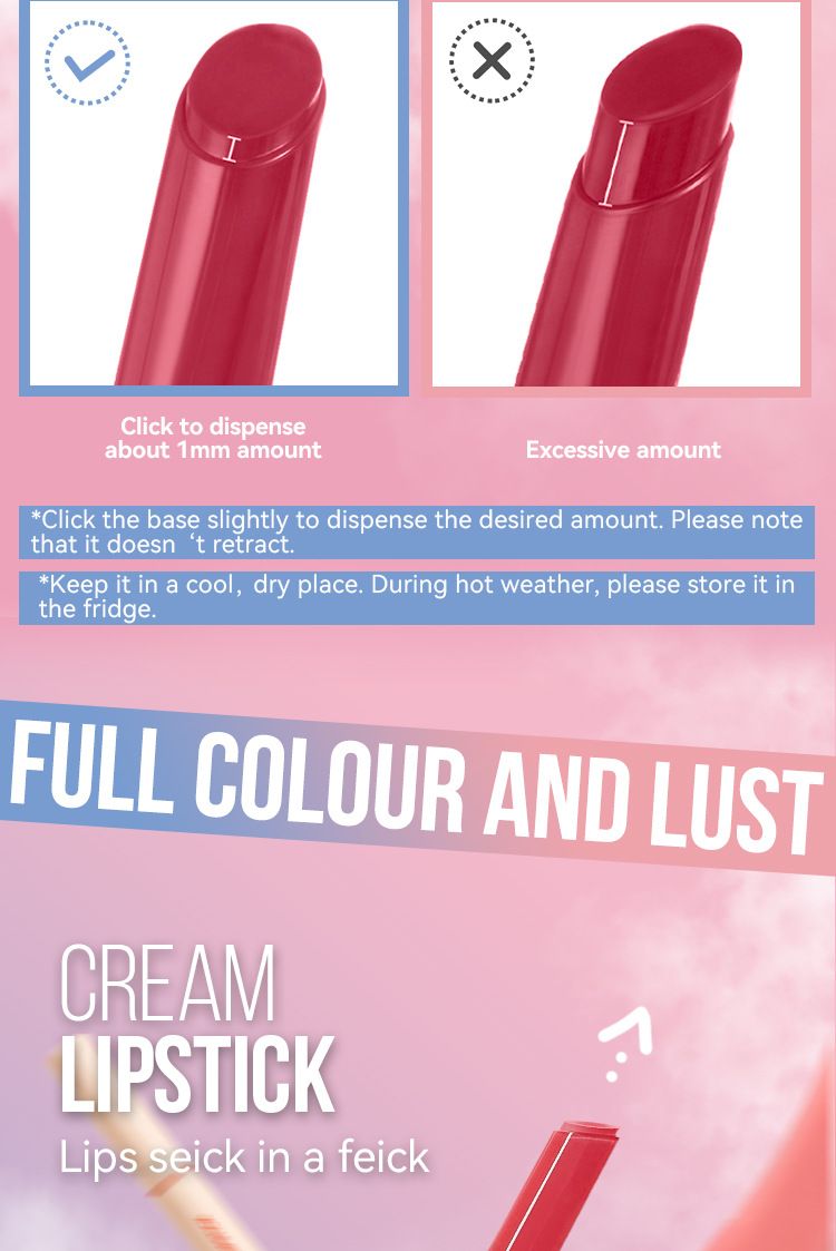 6-Color Pressed Pen Solid Gloss Jelly Lightening Lip Lines Moisturizing Lipstick_voghion.com