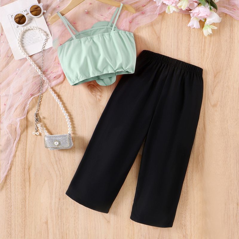 Mutter Kinder Sommer Stilvolle Anzug 3D Drei Dimensionale Blume Hosenträger Top Einfache Hosen Mädchen Anzug_voghion.com
