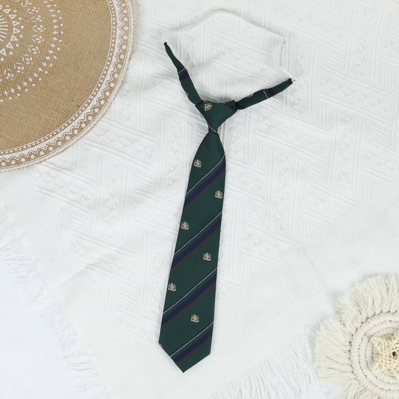 JK No-Tie Krawatte mit Gummiband, Fliege für Herren und Damen, vielseitig, täglich, gestreift, schlicht, Schuluniform, Campus-Stil_voghion.com