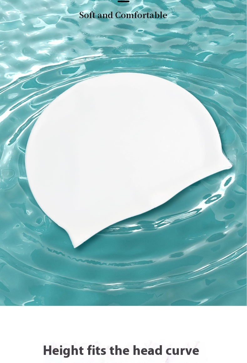 Custo-benefício Tampa sem silicone em branco, macia e confortável, não limitada à cabeça, a touca de natação pode ser impressa_voghion.com