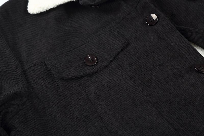 Men's Clothing Autumn And Winter Long Sleeved Lapel Corduroy Plus Velvet Jacket_voghion.com